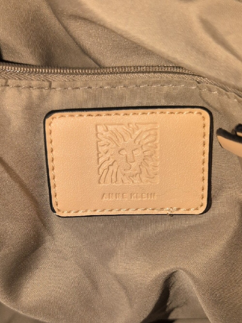 Black Anne Klein Tote Bag with Tan Handles  And trim - Picture 10 of 16